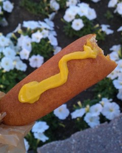 A corn dog at the Corn Crib for the CornBelters game. I'm sensing a theme.
